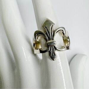 Sterling Silver Fleur-de-Lis Ring size 10.25”